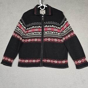 Vtg Heirloom Collectibles Full Zip Front Cotton Knit Cardigan Sweater Size Small